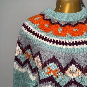 🧣 J.Crew Fair Isle Colorblock Sweater -